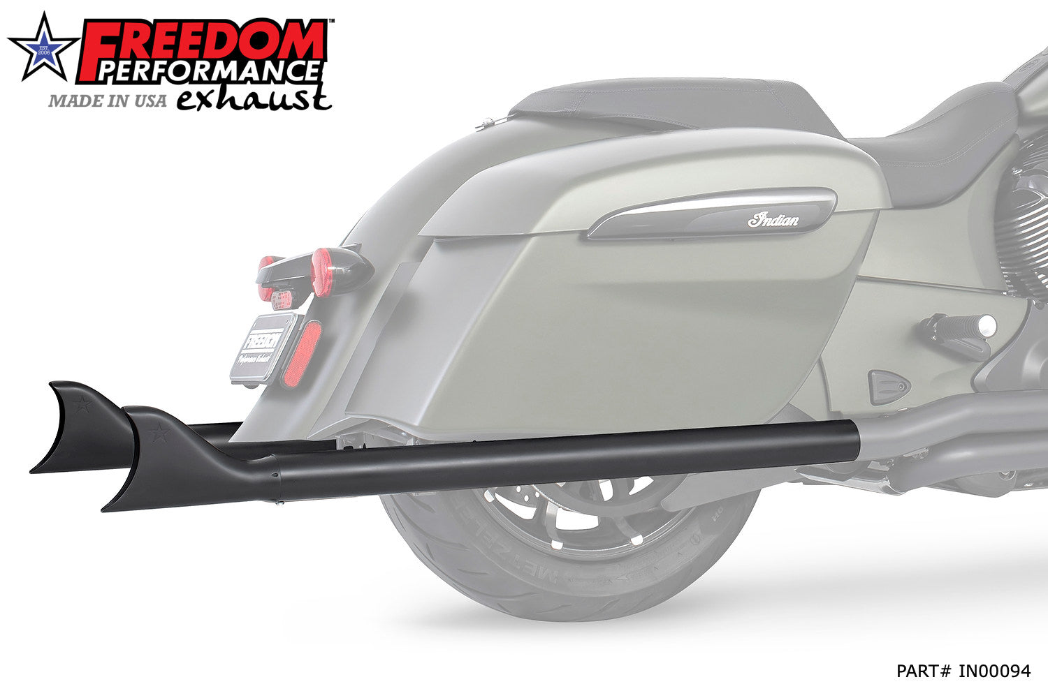 INDIAN CHIEFTAIN / ROADMASTER / SPRINGFIELD 2.5" SHARKTAIL SLIP-ONS  to Fit FREEDOM HEADERS Only