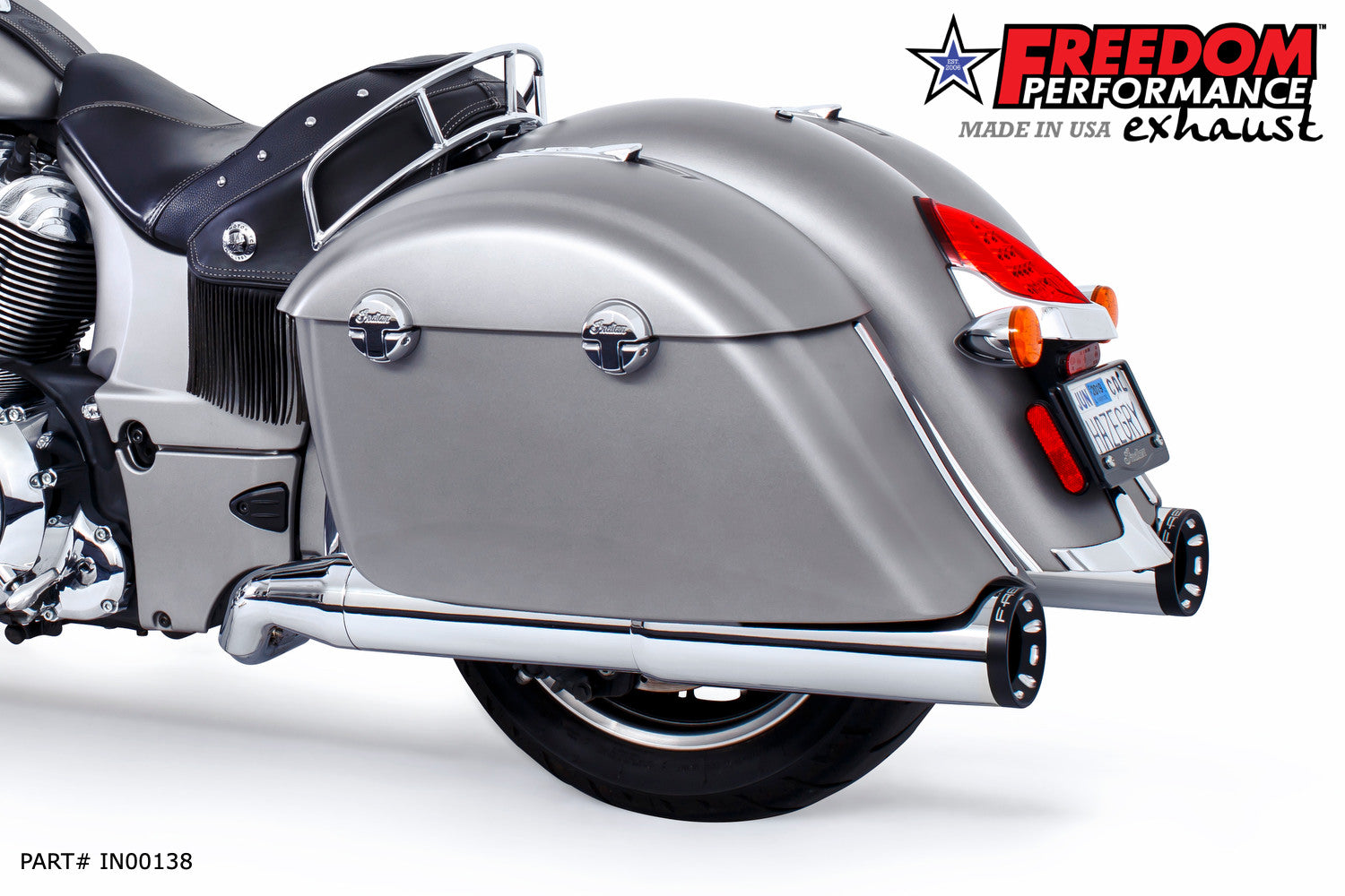 INDIAN CHIEFTAIN / ROADMASTER / SPRINGFIELD / CHALLENGER/ PURSUIT / ELITE W/ HARD BAGS 2-INTO-1 "LEFT-SIDE ONLY" GHOST PIPE 2014-PRESENT (SPECIAL ORDER)