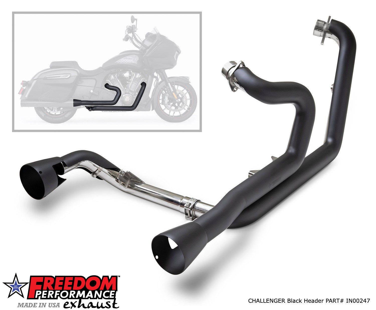 INDIAN CHALLENGER / PURSUIT / ELITE TRUE-DUAL 2.5" HEADERS ONLY