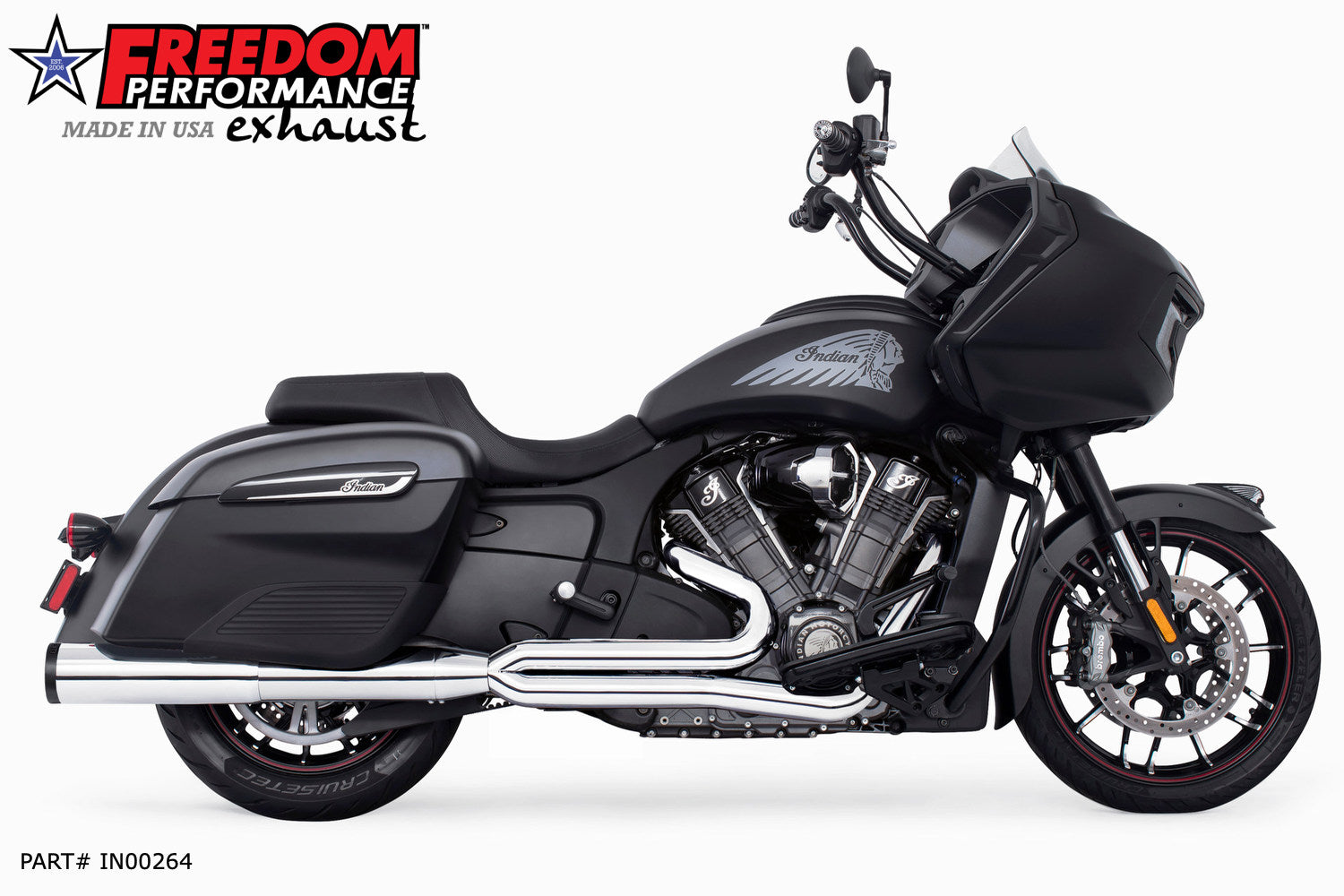 INDIAN CHALLENGER/PURSUIT/ELITE UNION FULL SYSTEM 2-INTO-1 RIGHT-SIDE ONLY
