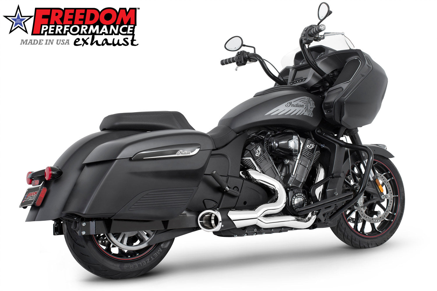 INDIAN CHALLENGER/PURSUIT/ELITE 2-INTO-1 SHORTY FULL SYSTEM BUNDLE