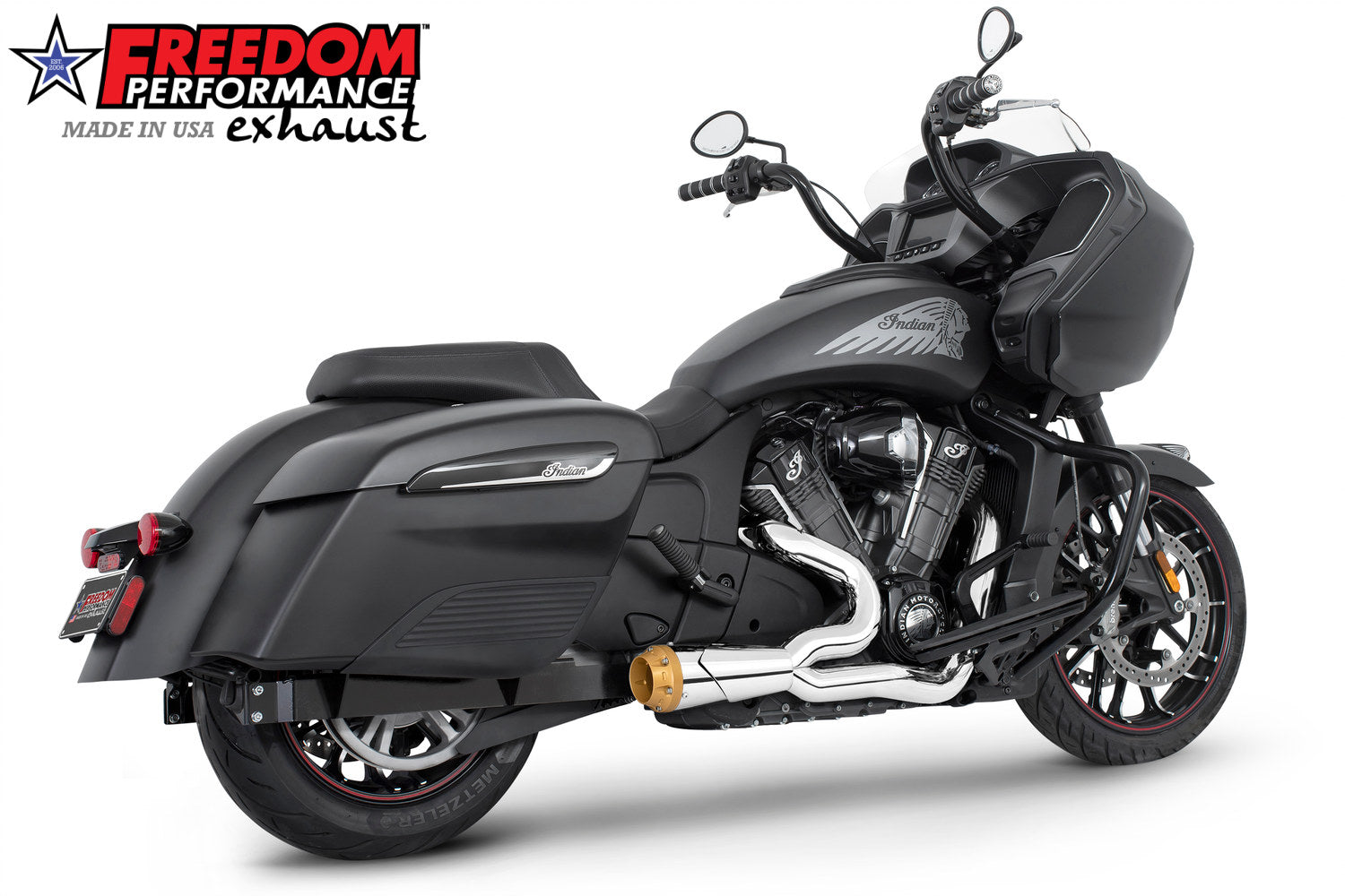INDIAN CHALLENGER/PURSUIT/ELITE 2-INTO-1 SHORTY FULL SYSTEM BUNDLE