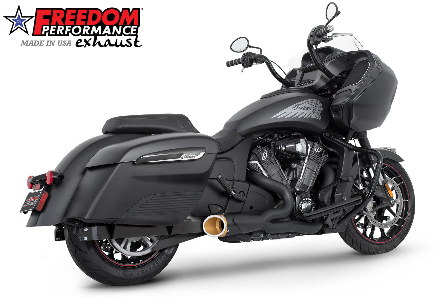 INDIAN CHALLENGER/PURSUIT/ELITE 2-INTO-1 SHORTY FULL SYSTEM BUNDLE