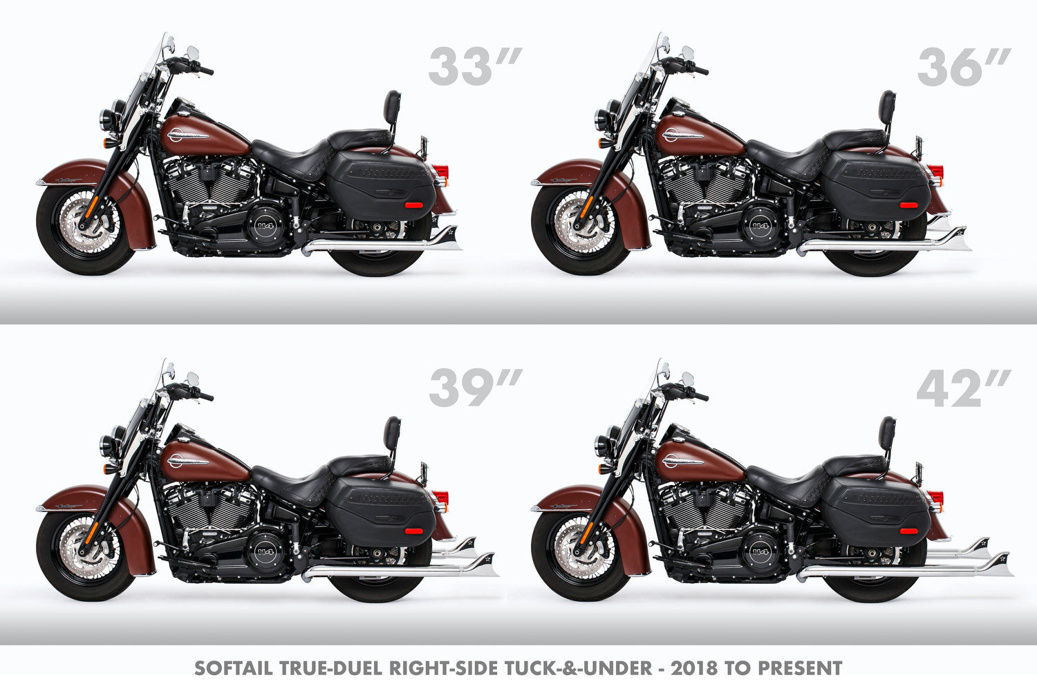 HARLEY M8 SOFTAIL 2.5" TUCK & UNDER TRUE DUALS FULL SYSTEM 2018-PRESENT BUNDLE *NOT FOR WIDE TIRE BIKES
