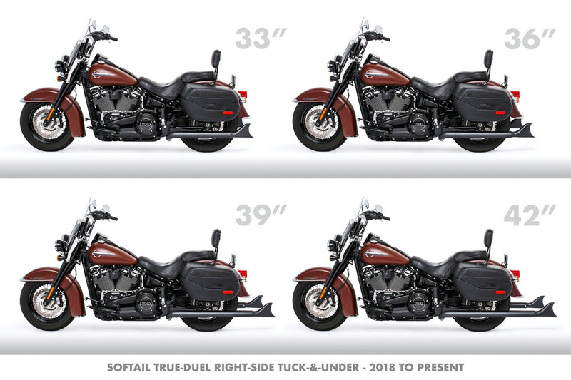 HARLEY SOFTAIL 2.5" TUCK & UNDER TRUE DUALS FULL SYSTEM 2018-PRESENT *NOT FOR WIDE TIRE BIKES
