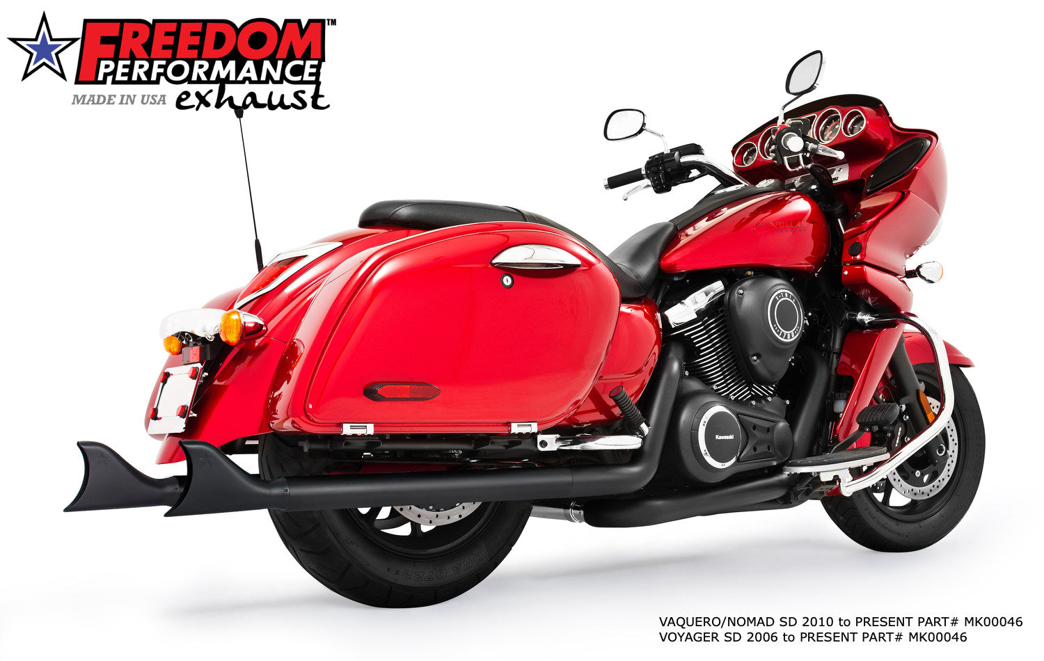 KAWASAKI VAQUERO SHARKTAILS COMPLETE TRUE-DUAL FULL SYSTEM 1999-2014