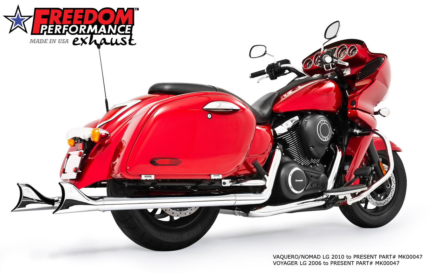 KAWASAKI VAQUERO SHARKTAILS COMPLETE TRUE-DUAL FULL SYSTEM 1999-2014