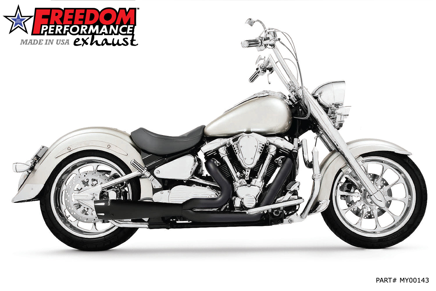 YAMAHA ROADSTAR 1999-2015 COMBAT FLUTED 2-INTO-1 (SPECIAL ORDER)