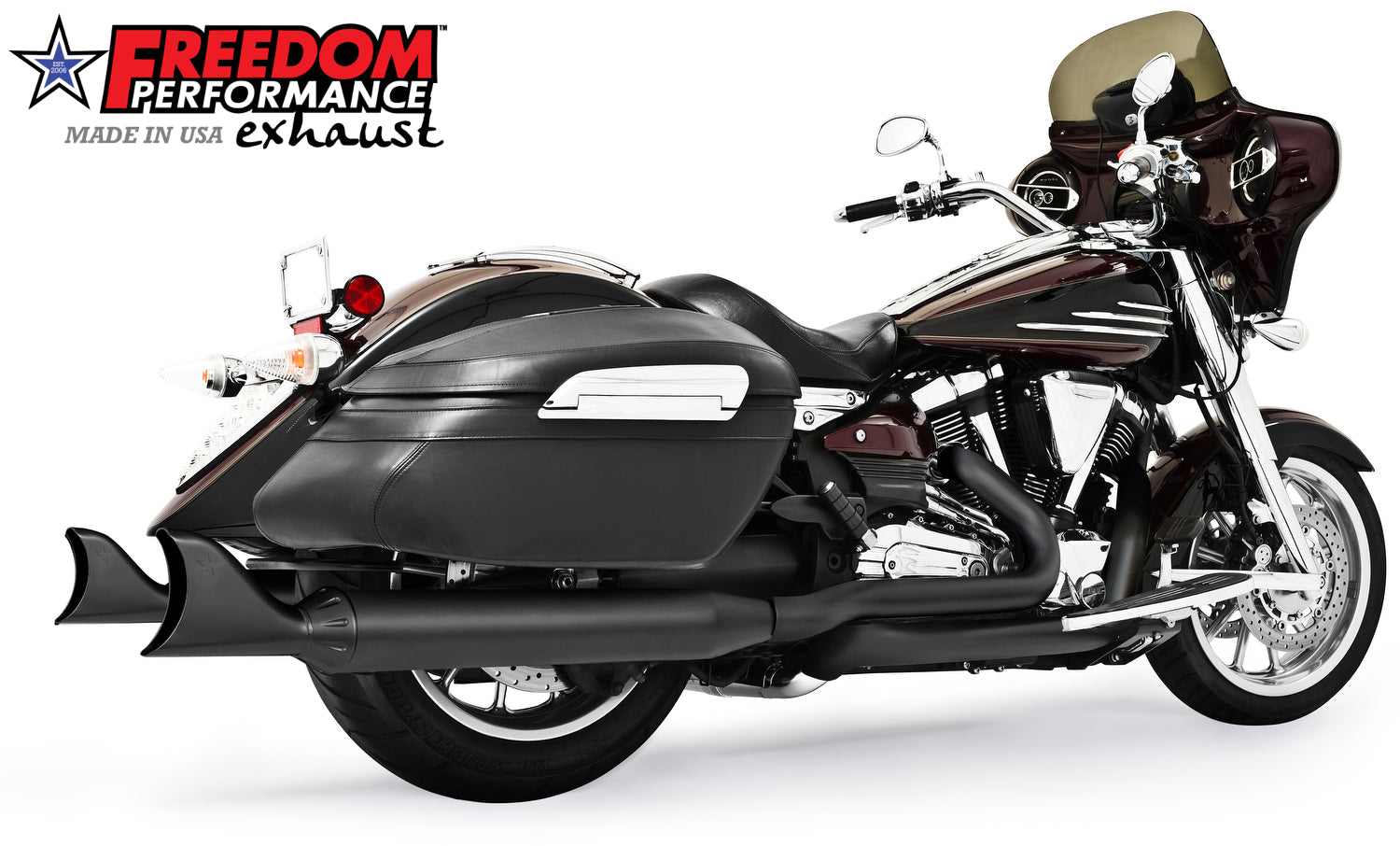 YAMAHA RAIDER 5 STEPPED COMPLETE 4" TRUE-DUAL SYSTEM 2006-2014  BUNDLE