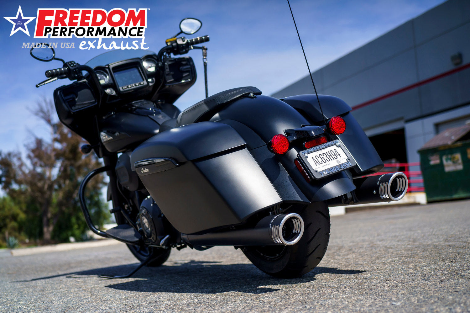 INDIAN 4" SLIP-ONS FOR CHIEFTAIN/ROADMASTER-CHALLENGER/PURSUIT/ELITE WITH HARD BAGS