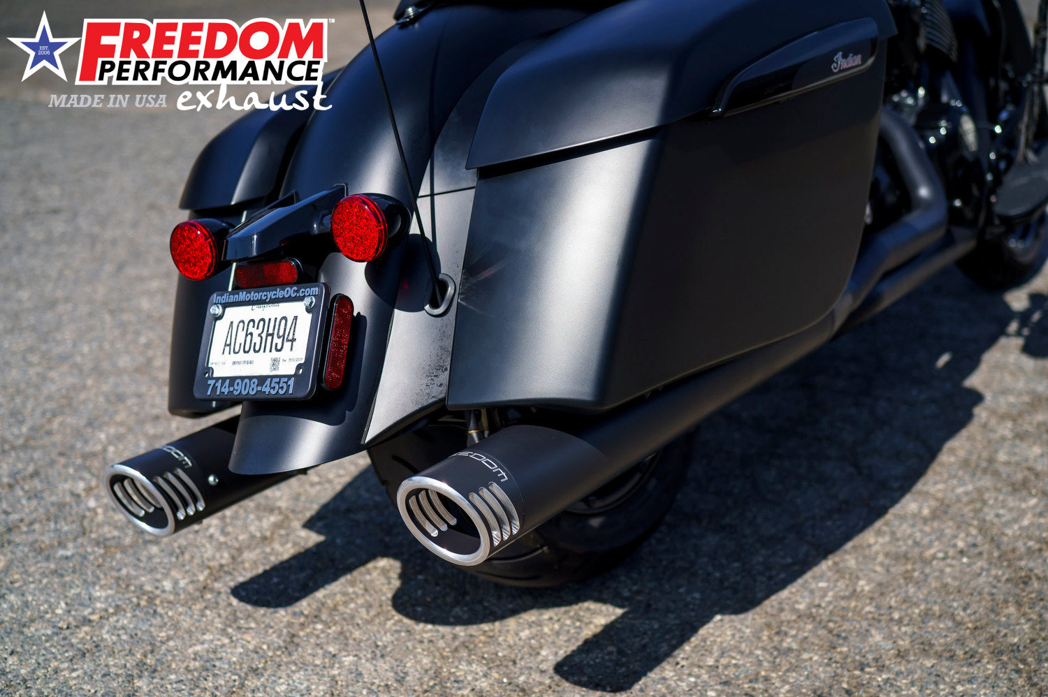 INDIAN 4" SLIP-ONS FOR CHIEFTAIN/ROADMASTER-CHALLENGER/PURSUIT/ELITE WITH HARD BAGS