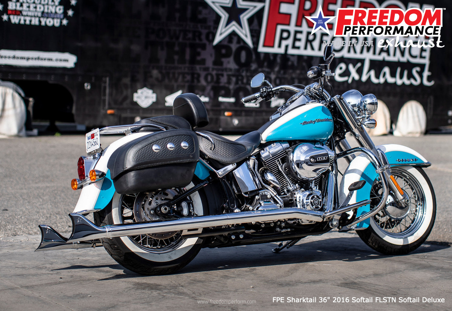 HARLEY SOFTAIL 2.5" CLASSIC SHARKTAIL/CREEPERS TRUE-DUALS FULL SYSTEM Fits 1986-2006 or 2007-2017