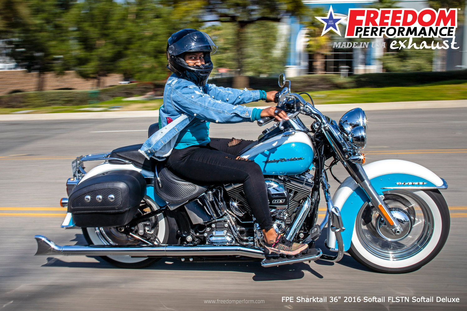 HARLEY SOFTAIL 2.5" CLASSIC SHARKTAIL/CREEPERS TRUE-DUALS FULL SYSTEM Fits 1986-2006 or 2007-2017