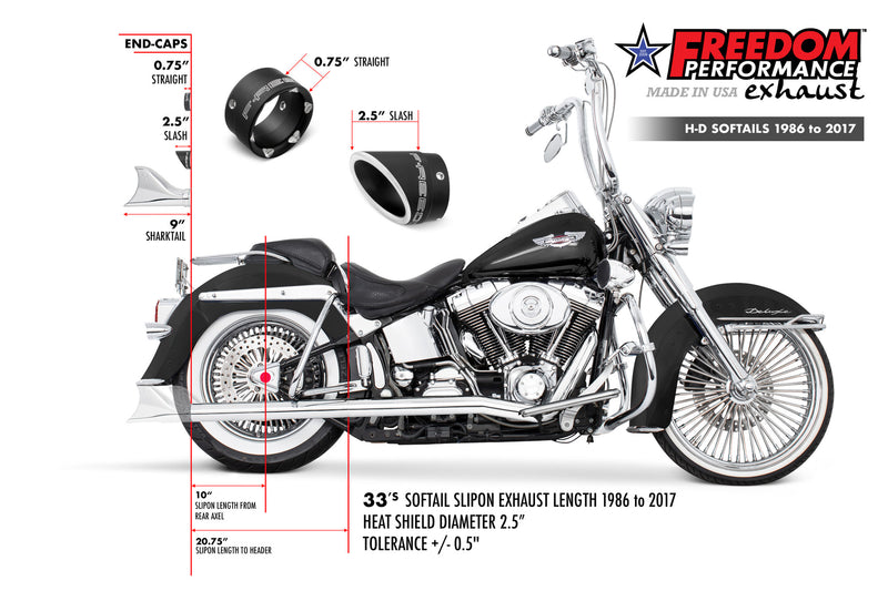 HARLEY SOFTAIL 2.5" CLASSIC TRUE-DUALS FULL SYSTEM 1986-2017 (SPECIAL ORDER)