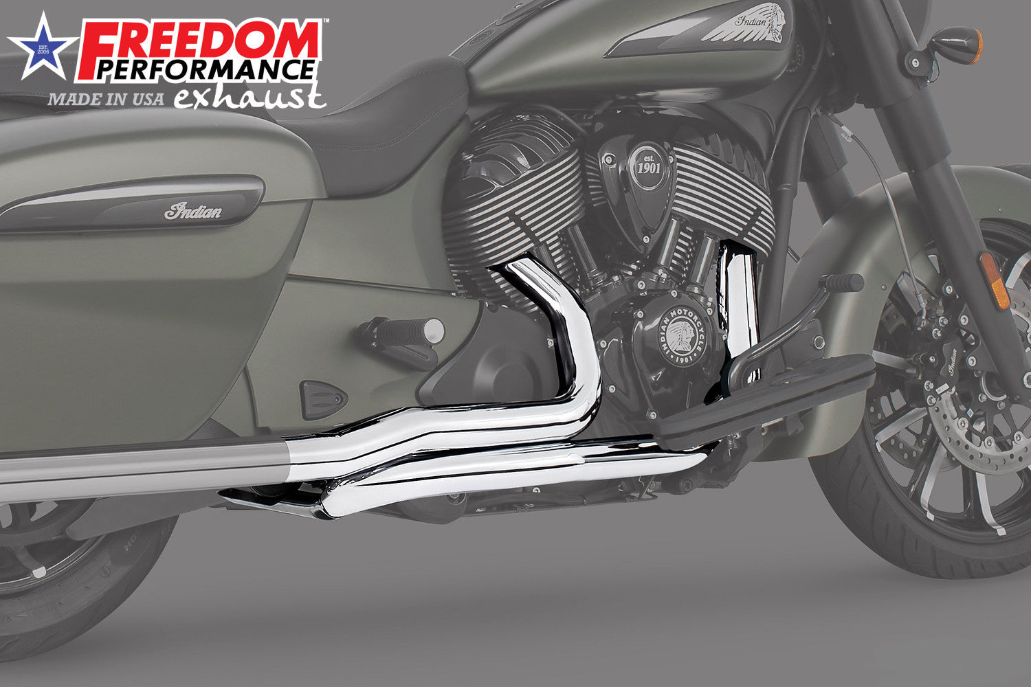 INDIAN CHIEFTAIN / ROADMASTER / SPRINGFIELD / VINTAGE / CLASSIC TRUE-DUAL TUCK-N-UNDER  "HEADERS ONLY" (SPECIAL ORDER)
