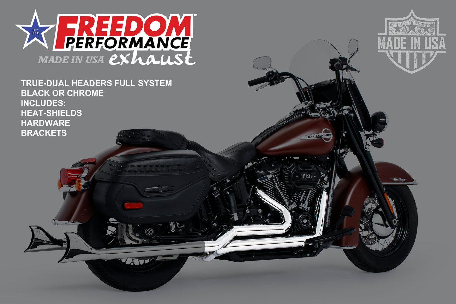 HARLEY SOFTAIL RIGHT SIDE TUCK & UNDER TRUE-DUAL HEADERS ONLY (M8 SOFTAILS ONLY)