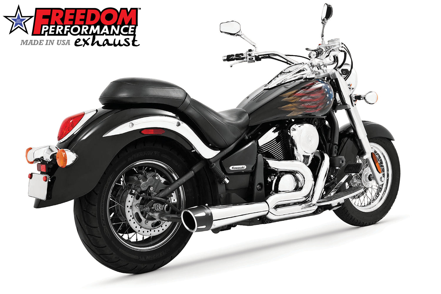 KAWASAKI VULCAN 900 COMBAT FLUTED 2-INTO-1 2006-2020