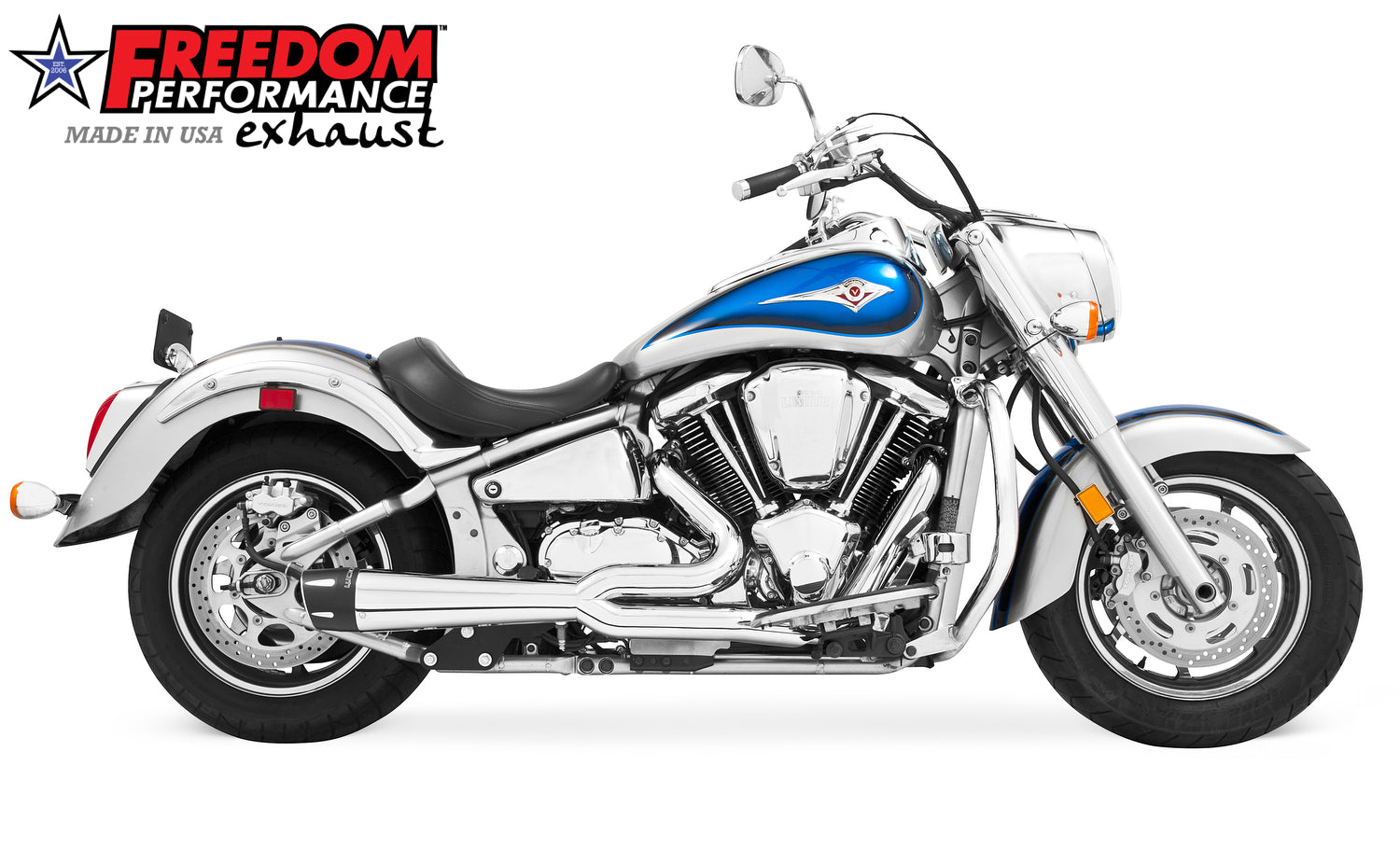 KAWASAKI VULCAN 2000 COMBAT FLUTED 2-INTO-1 2004-2010
