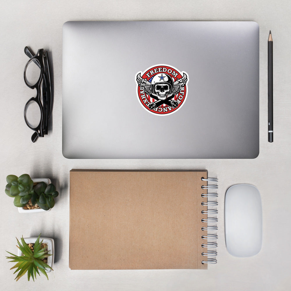 Freedom Skull Color Logo Bubble-free stickers