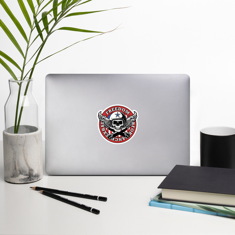 Freedom Skull Color Logo Bubble-free stickers