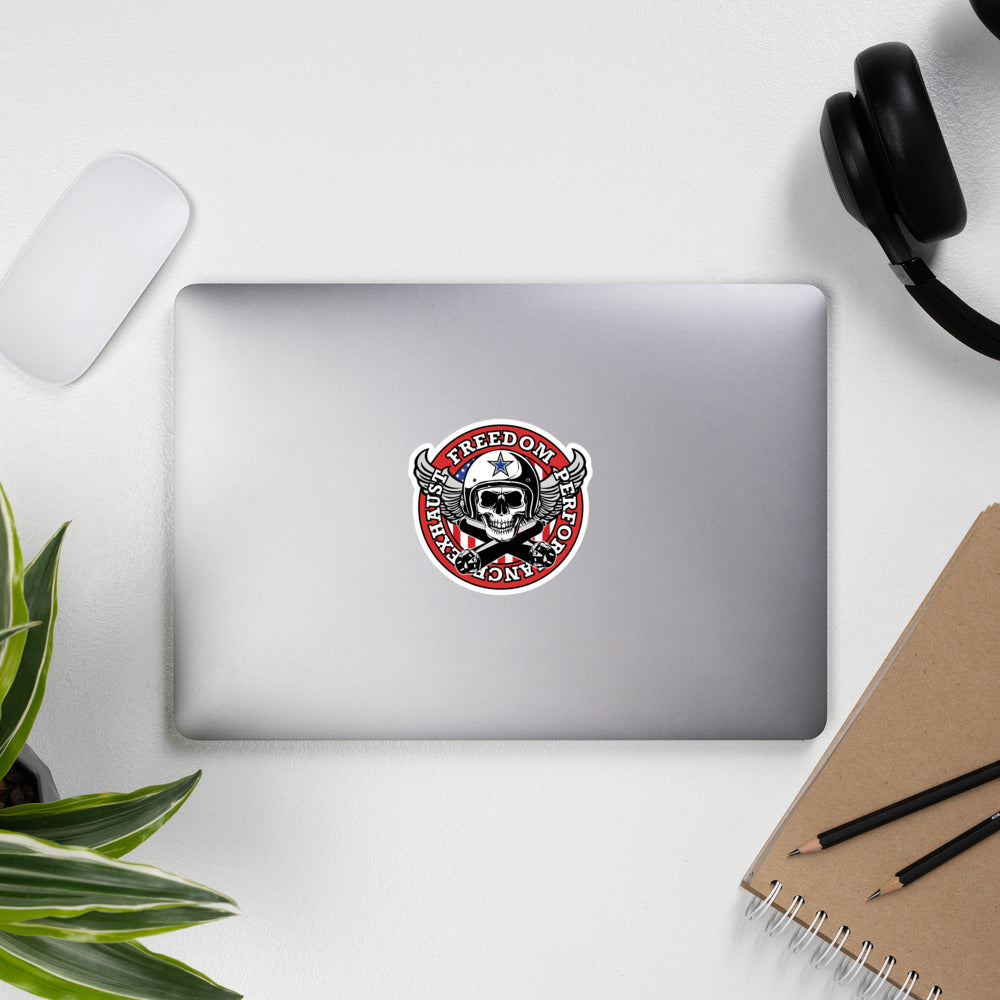 Freedom Skull Color Logo Bubble-free stickers