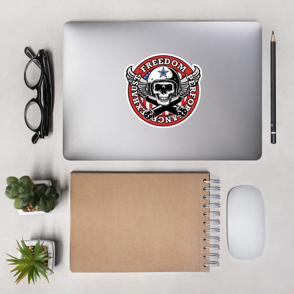 Freedom Skull Color Logo Bubble-free stickers