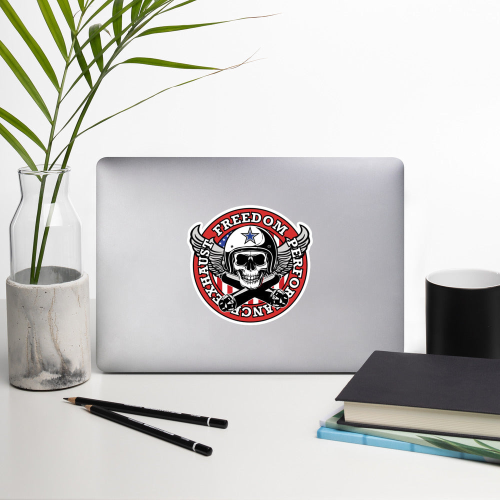 Freedom Skull Color Logo Bubble-free stickers