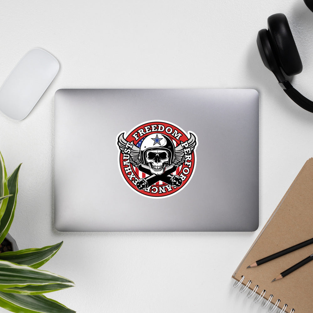 Freedom Skull Color Logo Bubble-free stickers